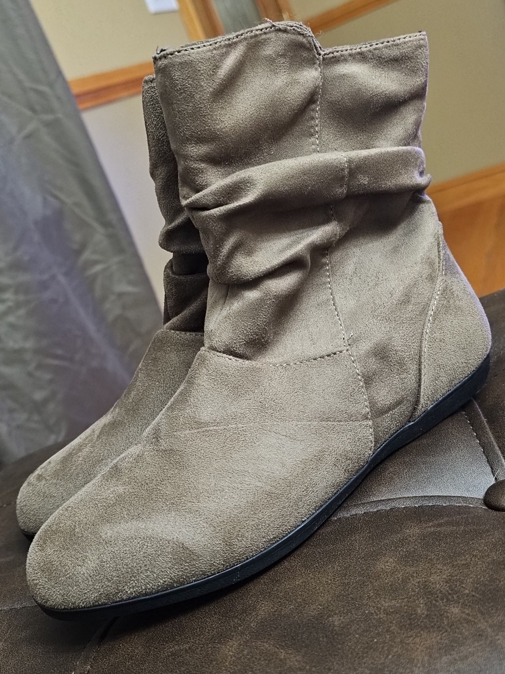 Women's Taupe Slouch Ankle Boots